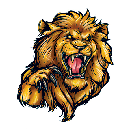 Lion roaring